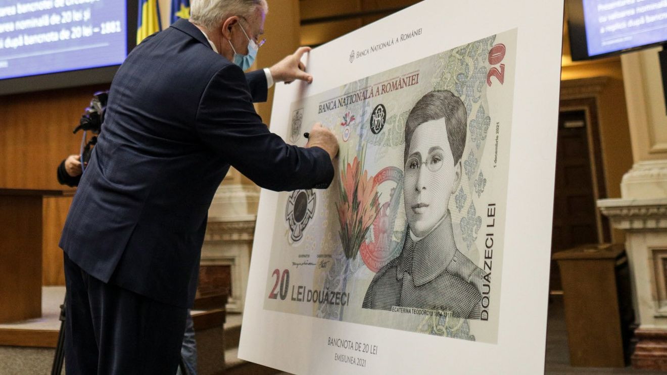 GALERIE FOTO Cum arată bancnota de 20 de lei care o ilustrează pe Ecaterina Teodoroiu