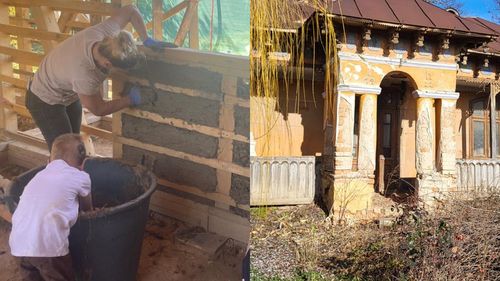 VIDEO Muncă la clacă în satele românești din Muntenia, ca în urmă cu 100 de ani, pentru a reconstrui, cu pământ și paie, o casă veche strămutată de la 50 km distanță, din satul Remuș, Giurgiu, în orașul Măgurele/ Casa va deveni muzeu