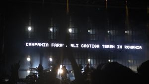 Mesaje anti-PSD proiectate pe un ecran gigantic de trupa Massive Attack la concertul din București