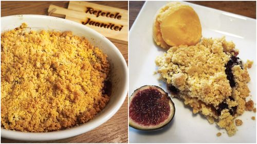 Cum faci cel mai simplu desert, crumble cu fructe/ O variantă rafinată ar fi cu pere, piersici și mure, dar poți folosi orice fructe ai prin casă