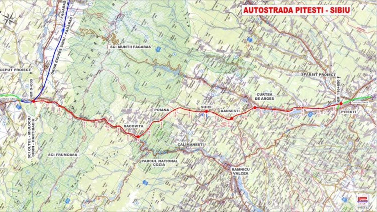 Licitația de un miliard de euro pentru porțiunea prin munte a Autostrăzii Pitești - Sibiu va fi lansată în această lună