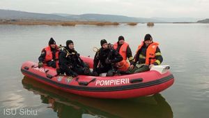 Trupul pescarului dispărut în râul Olt la mijlocul lunii decembrie a fost găsit cu ajutorul unei echipe americane de căutare