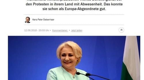 Handelsblatt: Premierul Dăncilă este o marionetă a puterii