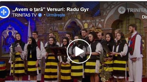 VIDEO Patriarhia Română, după controversele privind interpretarea cântării „Avem o țară”: Este atribuită în ultimii ani, în mod total eronat, lui Radu Gyr / Trinitas TV atribuia versurile poetului legionar, în anul 2018