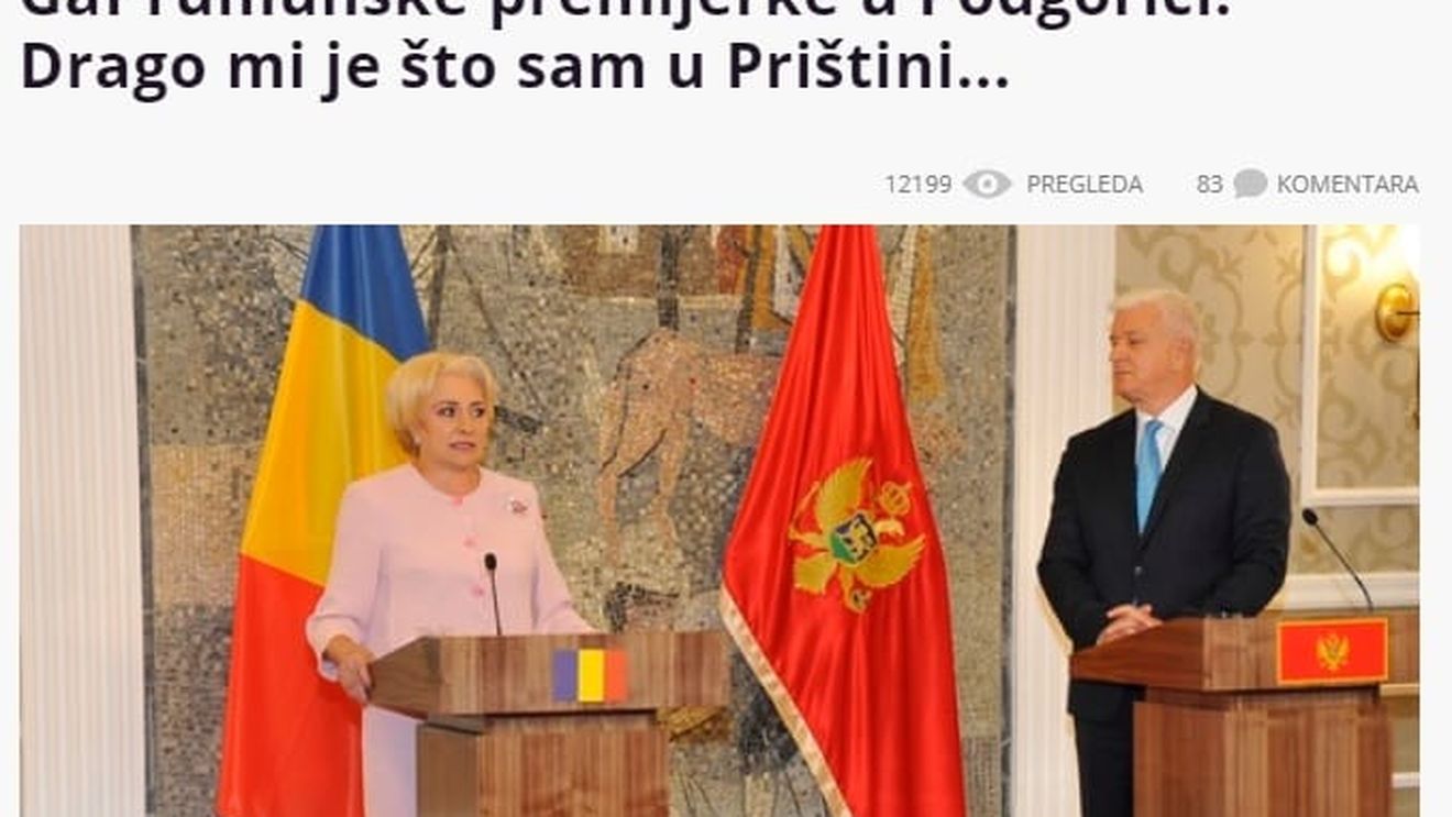 Presa din Serbia și Muntenegru taxează gafa premierului Dăncilă: ”O greșeală nemaivăzută”
