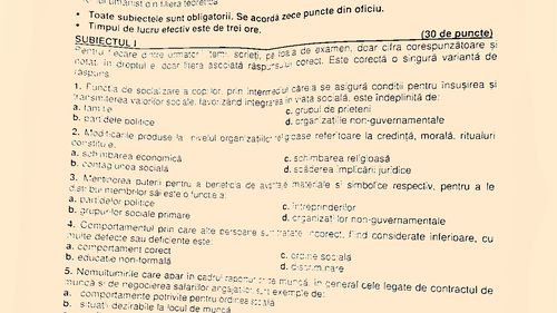 BAC 2025 - Subiecte Sociologie
