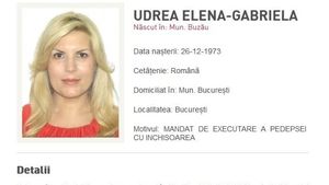 Elena Udrea, pe siteul Poliției Române la secțiunea persoane urmărite