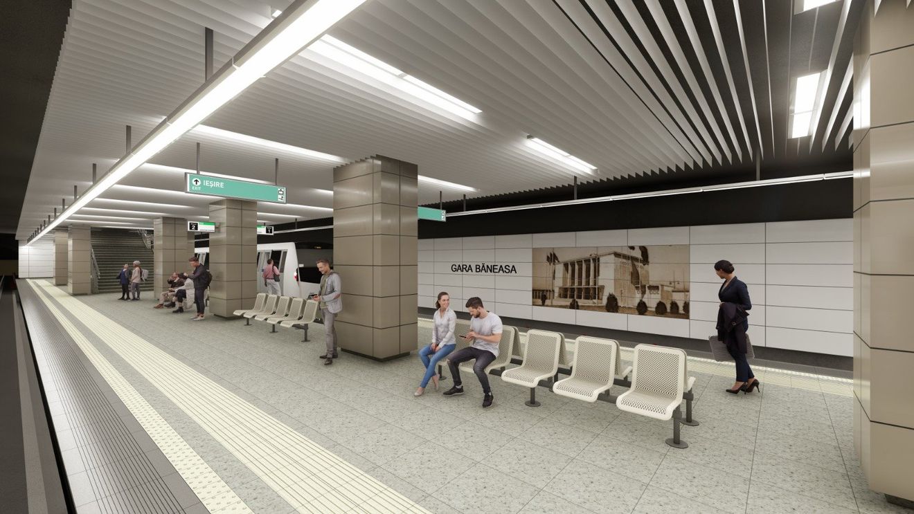 VIDEO În stația de metrou Eroilor din București, apa s-a infiltrat prin tavan / Călătorii sunt nevoiți să ocolească bălțile formate pe peroane