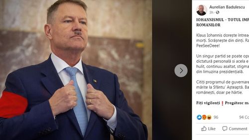CNCD se autosesizează după ce fostul viceprimar Aurelian Bădulescu a publicat o fotografie în care îl asimilează pe Iohannis lui Hitler