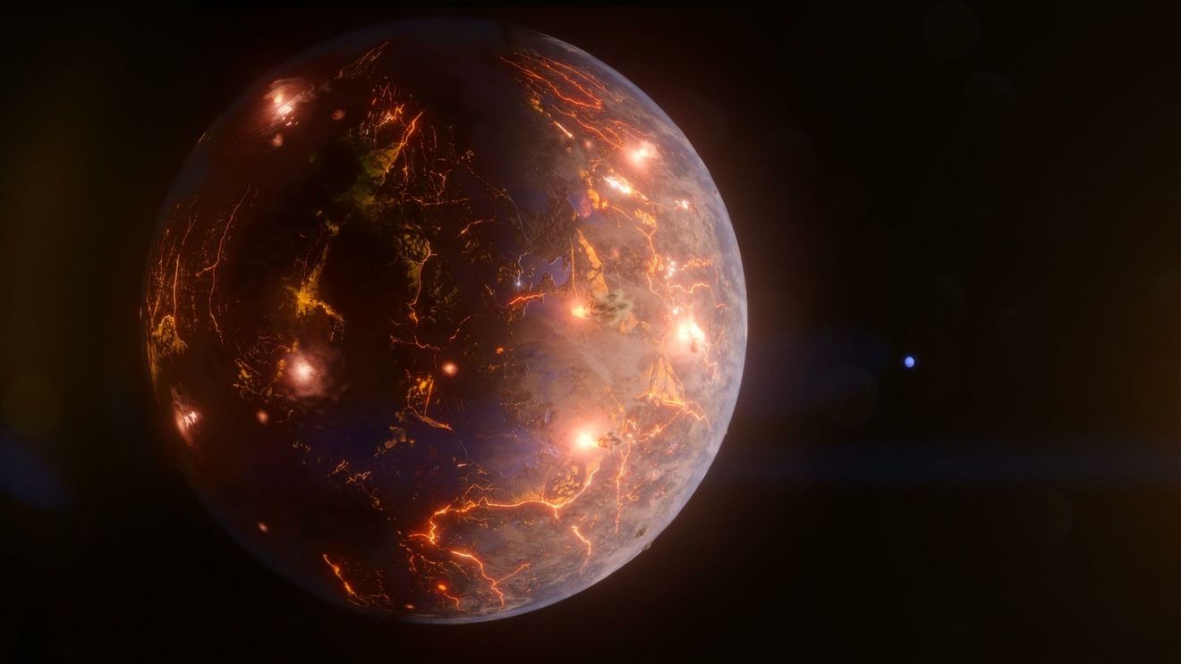 STUDIU O exoplanetă de dimensiunile Terrei, cu o activitate vulcanică intensă, analizată de cercetători: „Pe partea luminată, temperaturile sunt prea ridicate pentru existenţa apei lichide. Pe partea întunecată, e posibil să existe un gheţar masiv”