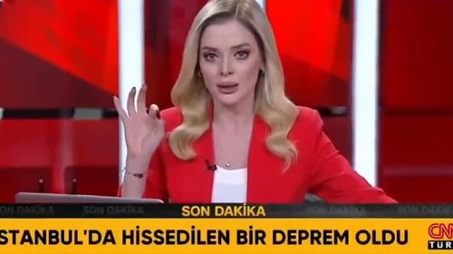 Momentul cutremurului puternic din Turcia a fost surprins LIVE. Reacția unei moderatoare | VIDEO