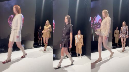 Axente a prezentat la Romanian Fashion Week o colecție inspirată de feminitatea clasică, reinterpretată prin dantelă și croieli structurate