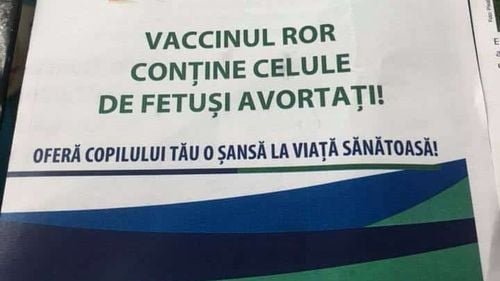 Broșură antivaccin răspândită în București. Materialul, plin de minciuni, folosește fraudulos siglele Ministerului Sănătății, UNICEF și Organizației Mondiale a Sănătății