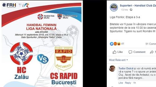 Mesaj rasist al unor suporteri din Zalău la adresa Rapidului: ”Țiganii nu sunt Români!!!”. Președintele Consiliului pentru Combaterea Discriminării se autosesizează