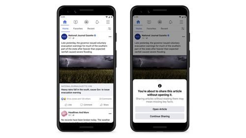 Facebook va încuraja oamenii să citească articolele înainte să le distribuie pentru a limita răspândirea știrilor false