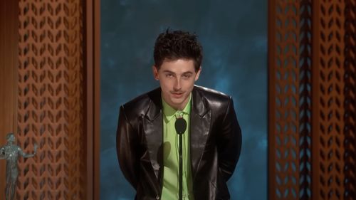 „Vreau să fiu unul dintre cei mari": Timothée Chalamet, cel mai bun actor la premiile SAG pentru interpretarea lui Bob Dylan în “A Perfect Stranger”
