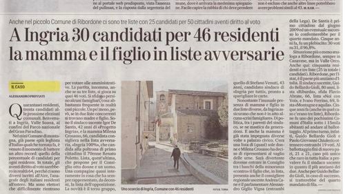 Un sat italian cu 46 de locuitori are 30 de candidaţi la alegerile locale / Primarul în funcție și mama sa se află în tabere rivale