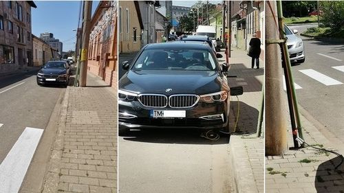 BMW plug-in hybrid, alimentat în stradă, de la stâlp