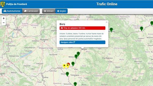 Peste 8 ore de așteptare pentru ieșirea din țară pe la vama Borș / Poliția de frontieră: sunt foarte mulți ucraineni care ies din țară și personal puțin pe partea ungară