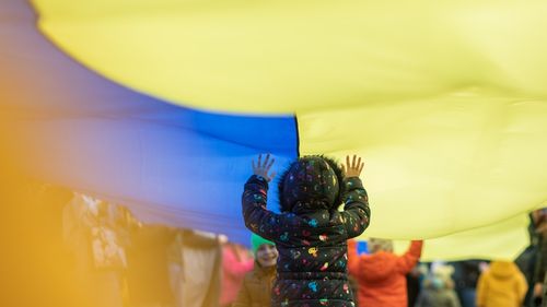 GALERIE FOTO Protestul de la București împotriva agresiunii rusești în Ucraina în imagini