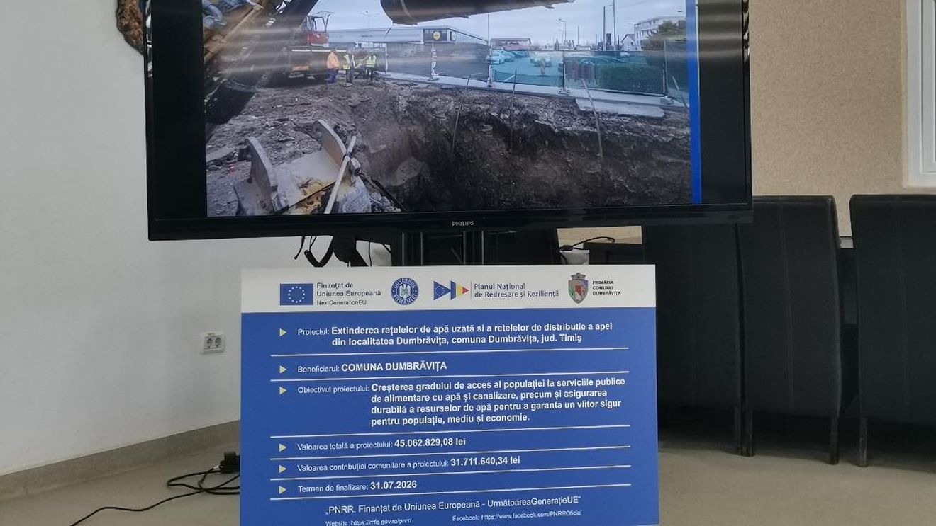 Peste un milion de români nu au încă apă și canalizare moderne. Dumbrăvița a finalizat investiția prin PNRR. Ministrul Mediului: "Proiectele care nu au mai putut fi finanțate prin PNRR, mutate la AFM"
