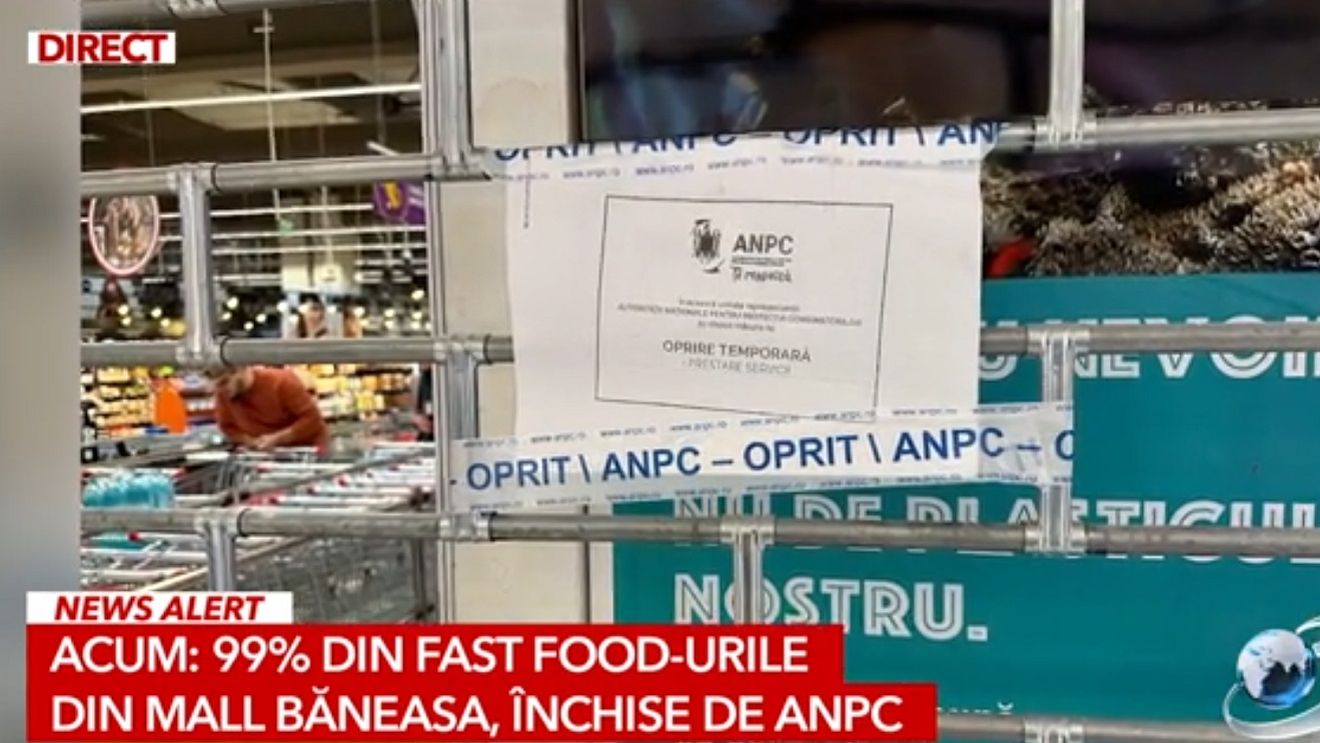 UPDATE Acuzațiile inspectorilor ANPC, după ce au închis aproape toate restaurantele din Mall Băneasa, iar clienţii au fost evacuaţi / Lista restaurantelor închise