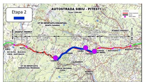 Autostrada Sibiu-Pitești: A fost scos la licitație primul tronson peste Carpați. Pe secțiunea Cornetu -Tigveni va fi construit și un tunel de 1,7 km