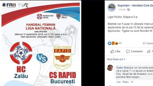 Mesaj rasist al unor suporteri din Zalău la adresa Rapidului: ”Țiganii nu sunt Români!!!”. Președintele Consiliului pentru Combaterea Discriminării se autosesizează