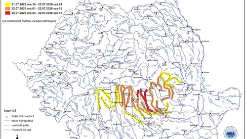 Cod Roșu de inundații și viituri rapide în Dâmbovița și Prahova / Avertizare hidrologică în mai multe zone din țară