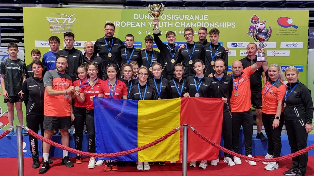 VIDEO Două medalii de aur și una de argint pentru echipa României, la Europenele de cadeți și juniori de tenis de masă
