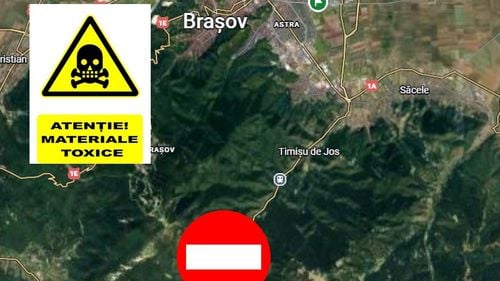 Trafic oprit între Brașov și Predeal / O cisternă încărcată cu substanțe periculoase s-a răsturnat în urma unui accident