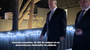 VIDEO Cum răspunde Iohannis când este întrebat de un reporter Recorder despre petiția prin care 40 de mii de cetățeni îi cer să desecretizeze costurile cu deplasările sale
