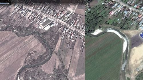 Giurgiu: Râul Neajlov, mutat cu 100 de metri pentru a face loc piscinei unui restaurant. Organizația USR din comună prezintă imagini din satelit, primarul și patronul susțin că nu știu nimic