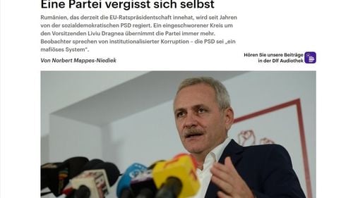 Documentar despre PSD și Liviu Dragnea la postul național de radio din Germania: ”Social-democrații din România. Un partid se uită pe sine/ PSD este un sistem asemănător mafiei