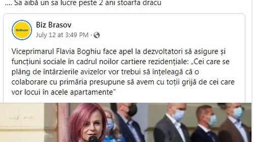 Flavia Boghiu, viceprimarul din Brașov, jignită în serie de un dezvoltator imobiliar
