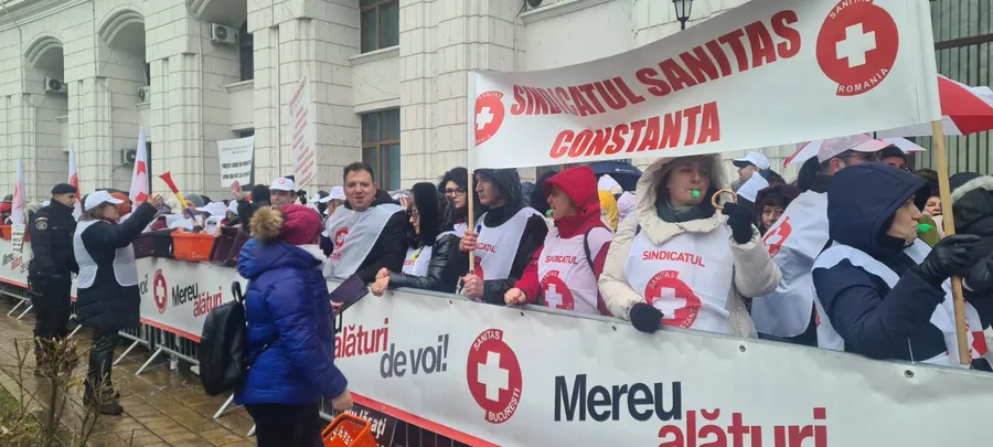 Protest sanitas la Ministerul de Finante