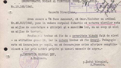 Notarea elevilor în 1940 – Inspectoratul către un liceu: Notarea nu este un scop și nici un mijloc de tortură