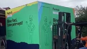 VIDEO Automatul "Petrică", pentru colectat deșeuri reciclabile, zace în depozitul Primăriei Focșani de 6 luni, pentru că nu i se găsește amplasament în oraș / În Cluj, un proiect similar le-a adus localnicilor 260.000 de călătorii gratuite pe transportul în comun