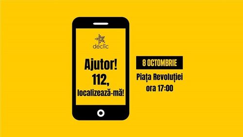 Flashmob pentru lansarea campaniei „112, localizează-mă”, organizat marți de comunitatea Declic