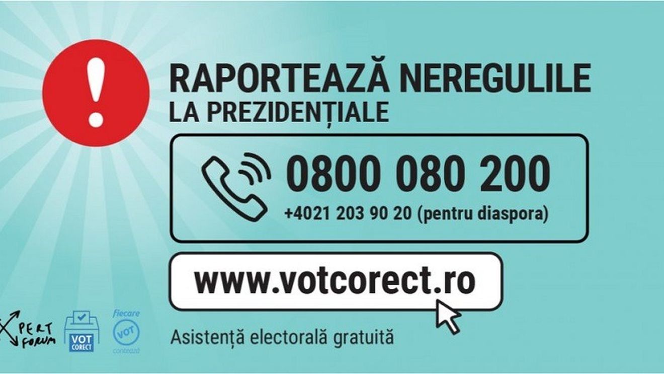 Linie telefonică la care alegătorii pot pune întrebări legate de procedura de vot sau pot sesiza nereguli, asigurată de Expert Forum