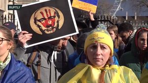 Demonstrații anti-Putin, anti-Rusia și pro-Ucraina la Londra: "Opriți-l pe Putin. Opriți războiul"
