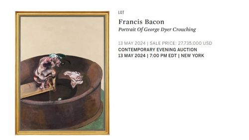Un portret realizat de Francis Bacon, vândut cu 25,7 milioane de euro la o licitaţie organizată la New York
