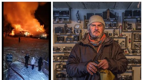 Solidaritate pentru un francez a cărui casă a fost distrusă de flăcări, în Brașov / Funcționa aici și un mic muzeu al fotografiei
