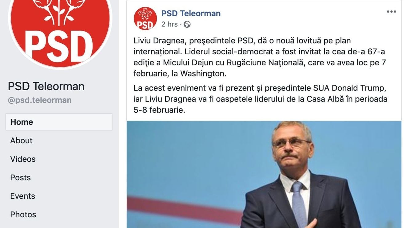 PSD Teleorman: Liviu Dragnea va fi oaspetele liderului de la Casa Albă în perioada 5-8 februarie