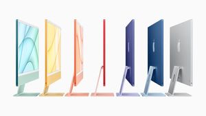 VIDEO Apple a lansat cele mai rapide computere iMac slim, în șapte culori. Plus AirTaguri pentru găsirea obiectelor pierdute şi un serviciu de podcast cu abonament