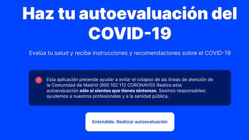 Suprasolicitat, Madridul lansează o aplicaţie pentru autoevaluarea simptomelor utilizatorilor