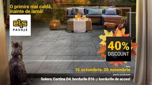 O primire mai caldă, înainte de iarnă, cu reduceri de 40% la Elis Pavaje