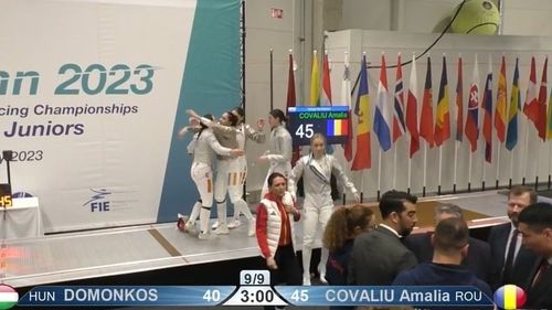 Echipa de cadete a României a câştigat medalia de aur la sabie, la Campionatul European de la Tallinn