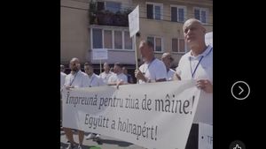 VIDEO Locuitorii din Praid, protest față de situația generată de inundarea salinei / UDMR: Este datoria noastră să punem presiune pe stat / Petiția localnicilor va fi trimisă tuturor instituțiilor statului
