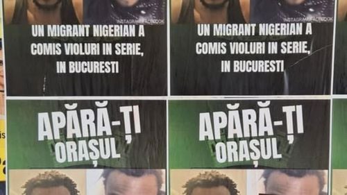 Afișe anti-migranți „Apără-ți orașul” în București: mesaje xenofobe în centrul Capitalei exploatează un caz de violență sexuală pentru a promova ura împotriva străinilor / UPDATE Reacția Poliției Capitalei